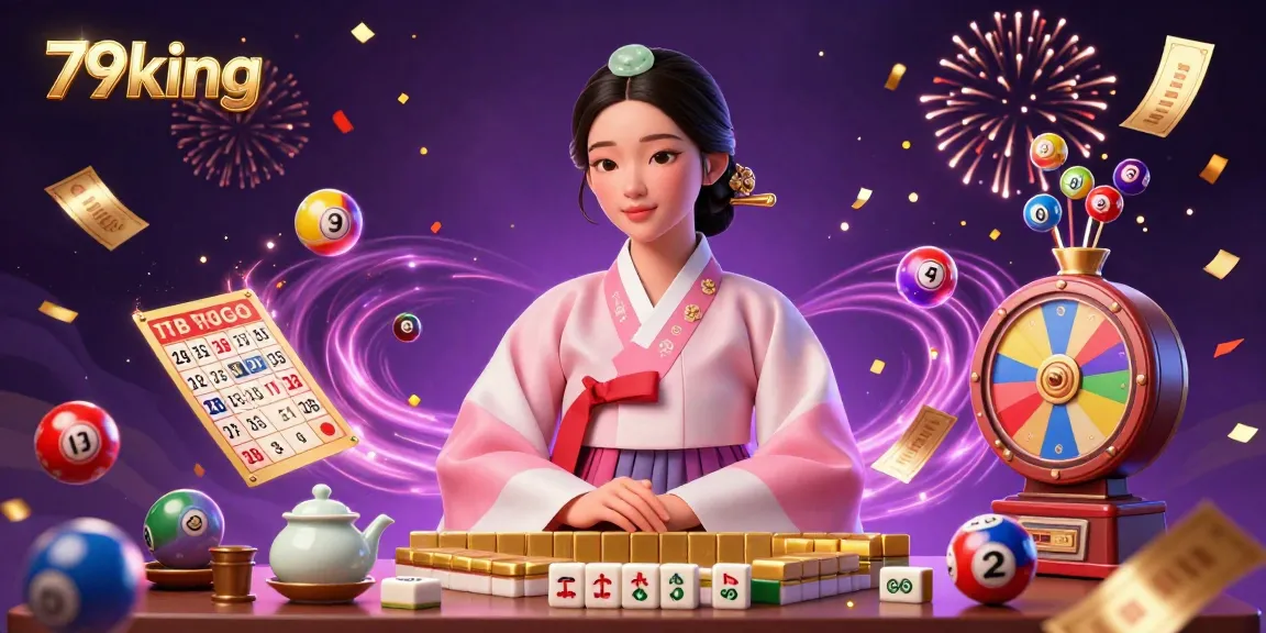 Engaging lottery scene featuring 79king characters with vibrant lottery elements, showcasing excitement and play.
