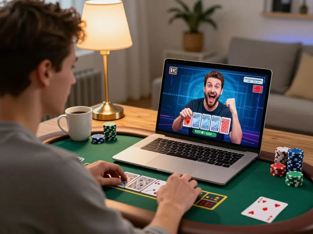 Engage in strategic bets with MM88 during an online blackjack game from home.