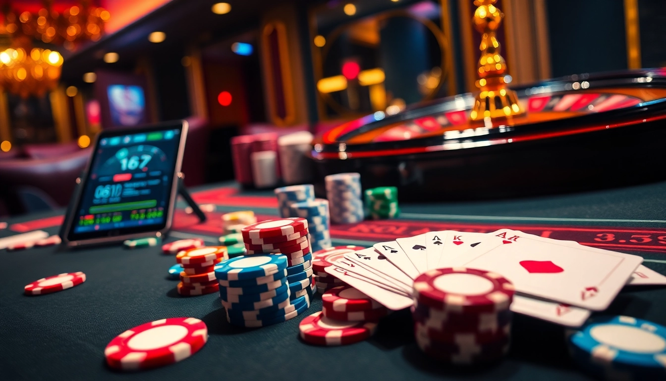 Experience the excitement of go 88 at a vibrant casino table filled with chips and cards.