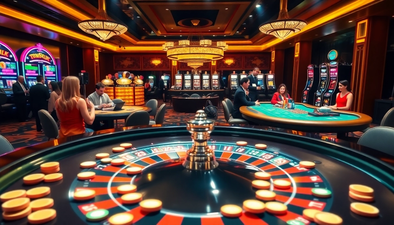 Players experience thrilling casino games at hello88, showcasing roulette and poker excitement.
