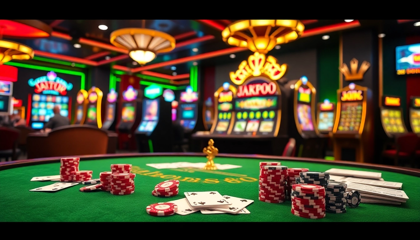 Experience the excitement of online gambling at https://fly88.ae.org/ with rich casino visuals, poker chips, and vibrant slot machines.