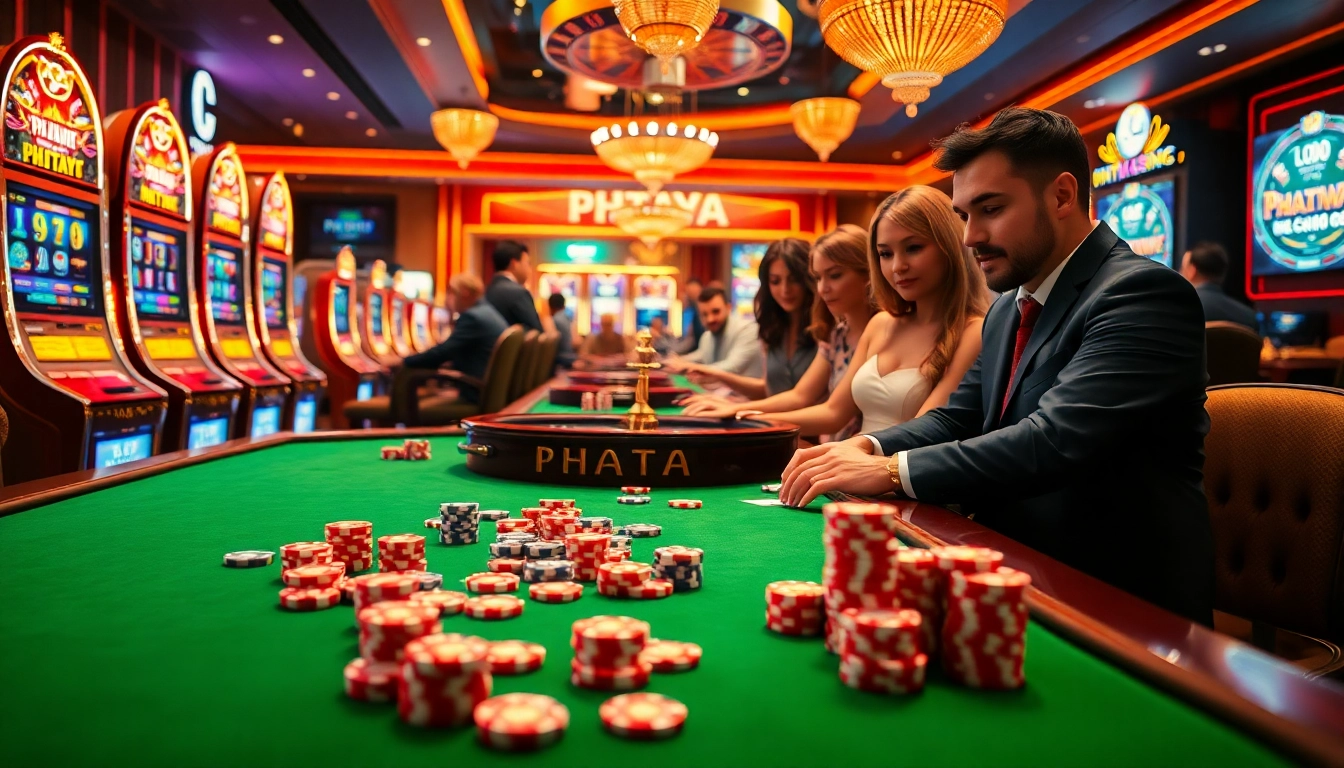 Experience the excitement of PHTAYA with vibrant casino games, lively players, and a luxurious atmosphere.