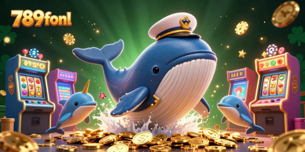 Experience thrilling moments at 789fonl with captivating whale and narwhal characters celebrating wins in a vibrant casino.