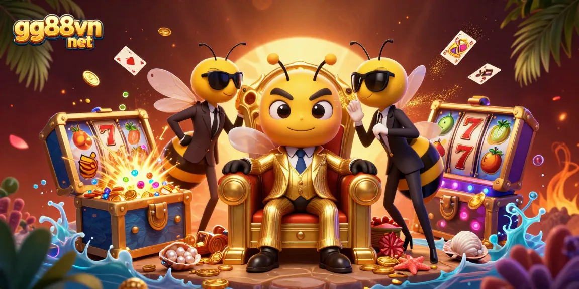Experience thrilling gameplay at gg88vn net with a vibrant, playful casino-themed 3D illustration.