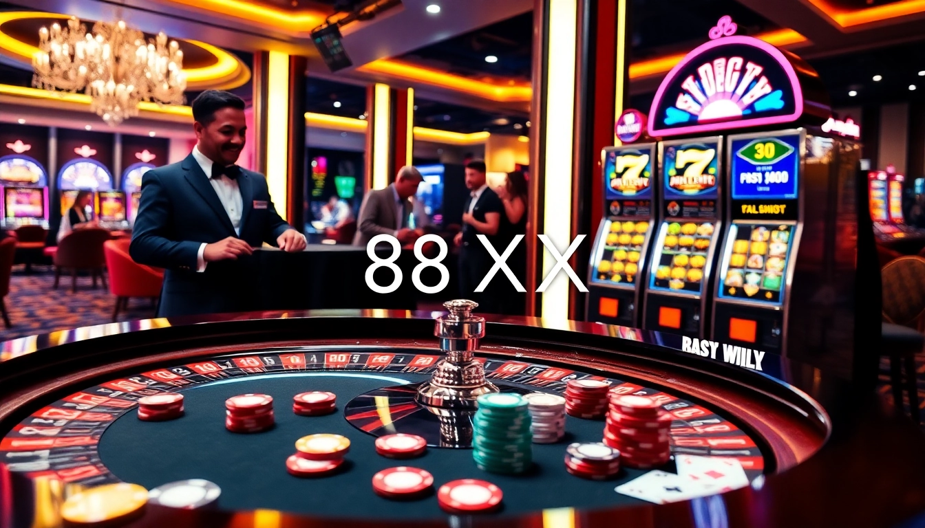Players enjoying an exhilarating roulette game at 88XX’s premier online casino, highlighting high stakes and excitement.