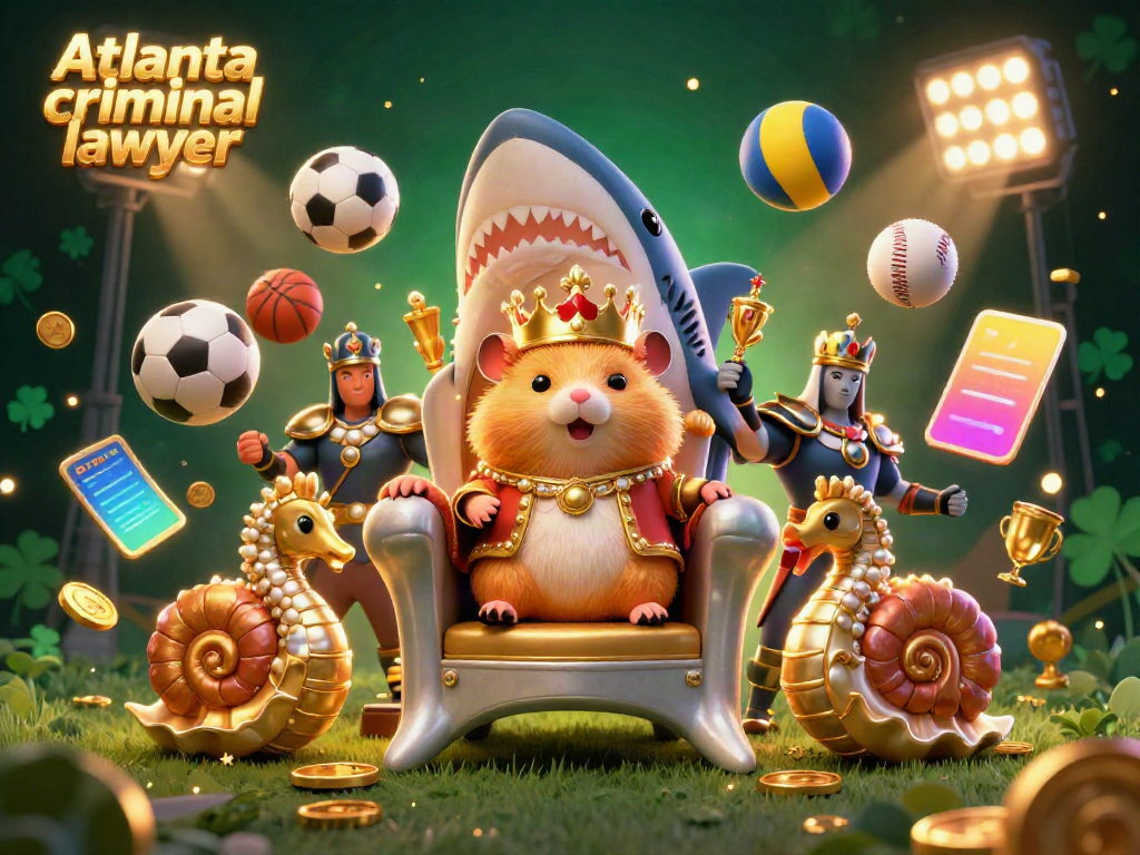 The Atlanta criminal lawyer offers expert representation in a vibrant gambling-themed scene.