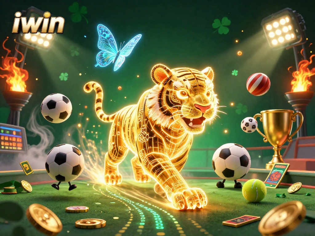 iwin promotes thrilling casino action with vibrant, dynamic sports elements in a captivating 3D scene.