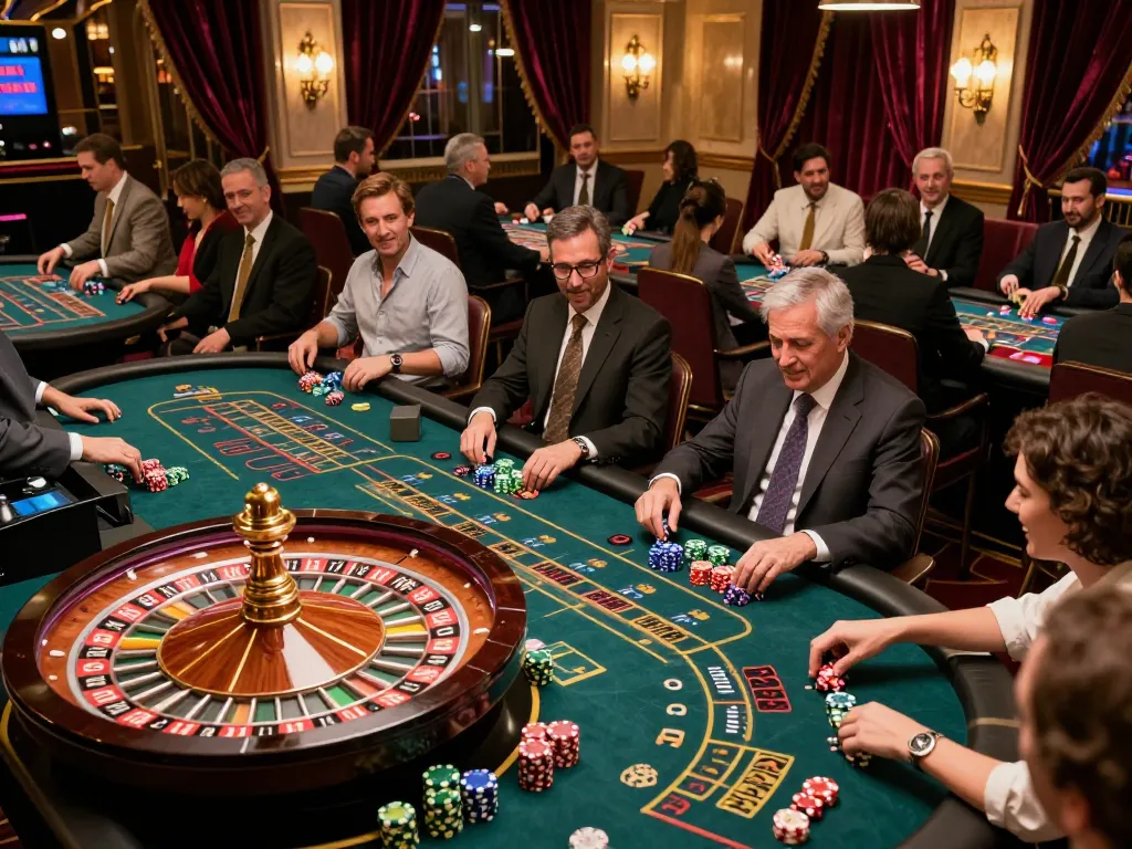 Engaging in thrilling lô đề hôm nay gameplay at a luxurious casino, excitement fills the air