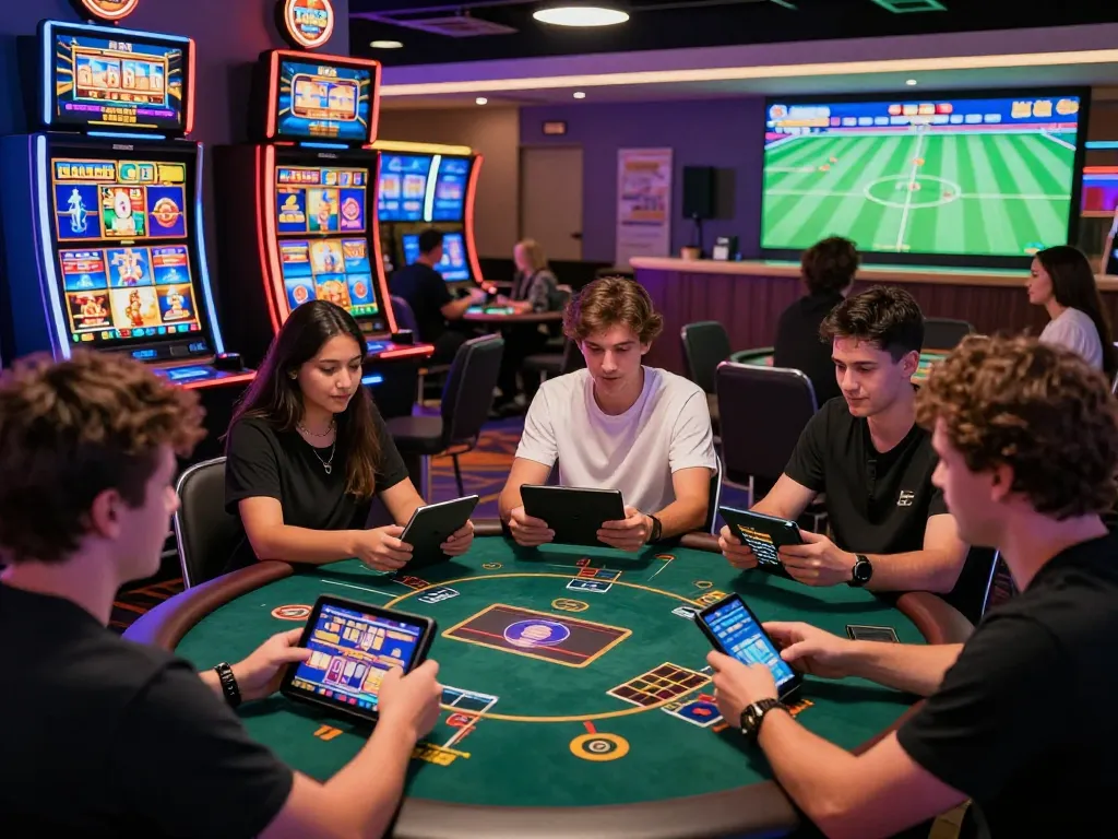 Thrilled players engaging with tg88 online gaming platforms in a vibrant virtual casino setting.