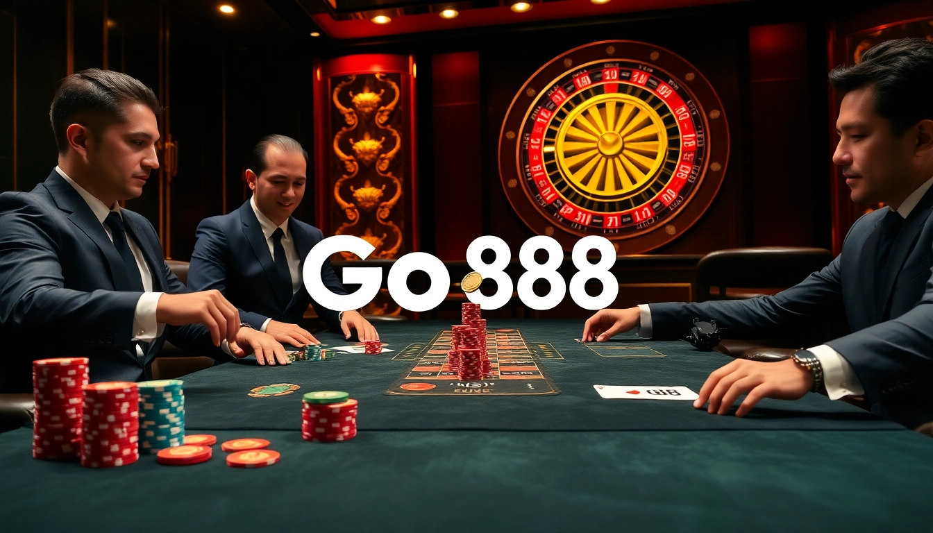 Experience the excitement of Go88 at a vibrant poker table with action-packed gameplay.