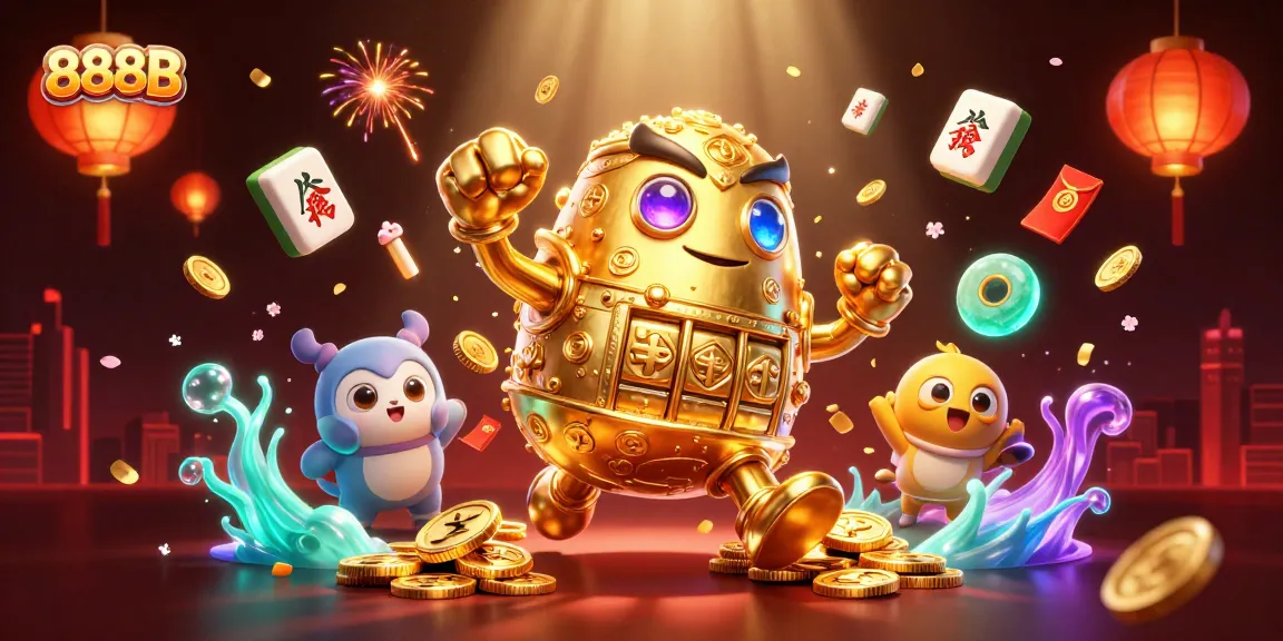 Discover casino thrills with 888B and its lively gold golem in an enchanting gaming atmosphere.