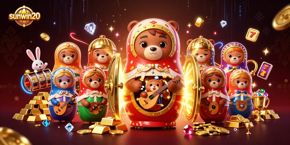 Join the excitement of sunwin20 with colorful casino-themed bears and treasure elements.