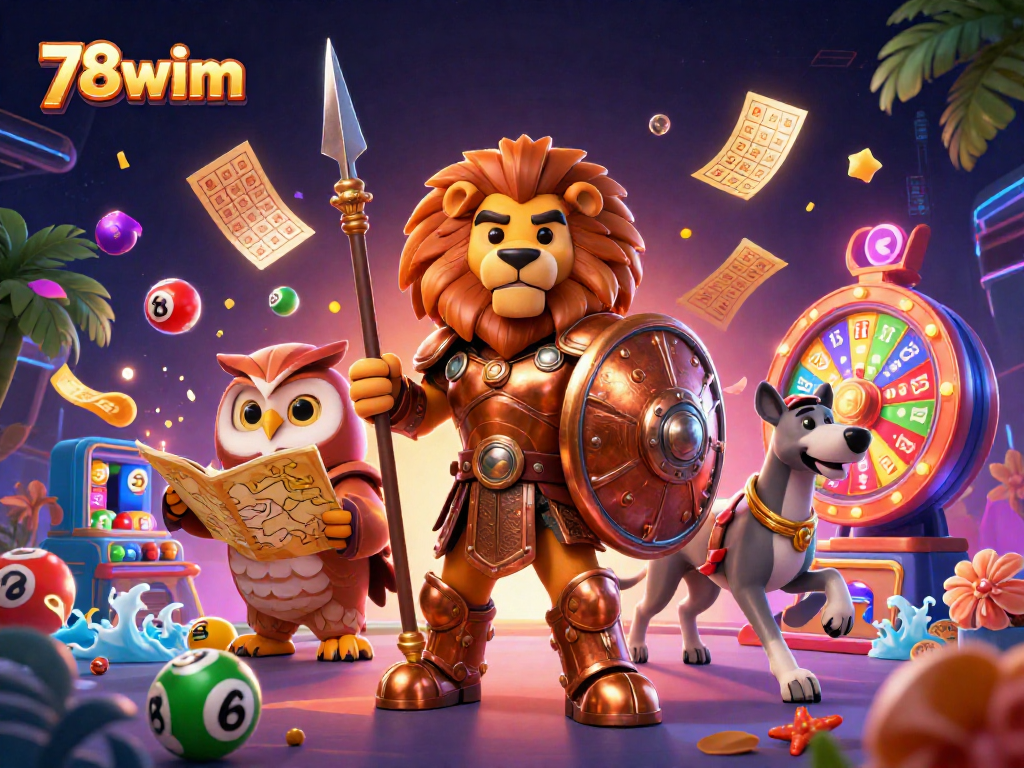 Experience dynamic gambling with 78wim's vibrant lottery elements and engaging illustrations