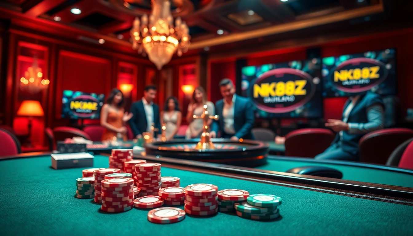 Engage in thrilling casino games at https://nk88zz.bio/ featuring polished poker chips and vibrant gameplay.