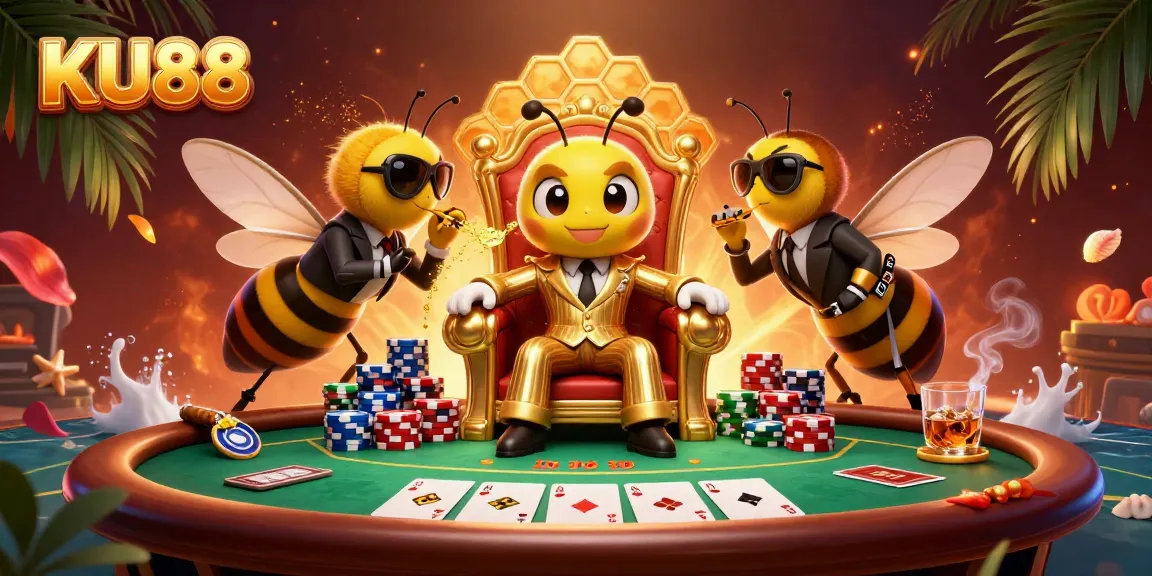 Experience the thrill of KU88's casino games in a vibrant, action-packed 3D illustration.