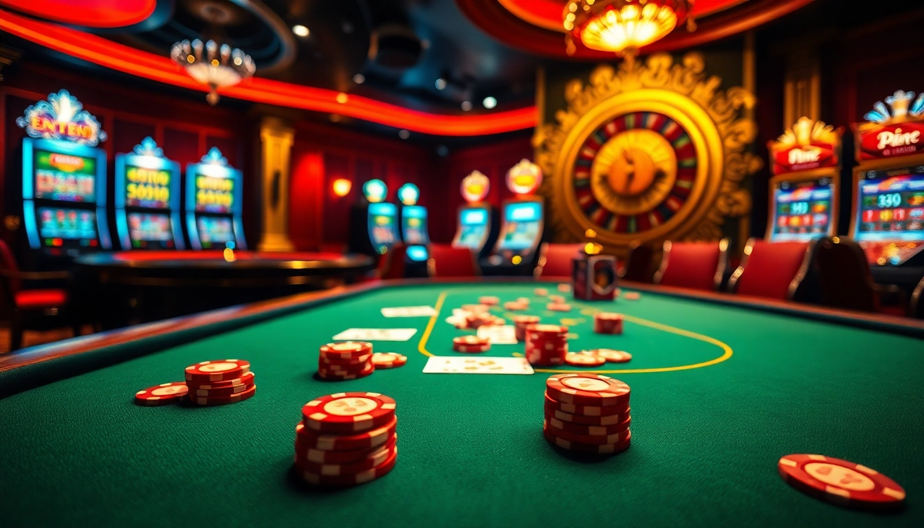 Experience the thrilling atmosphere of PG88 as players engage in intense poker action at a luxury casino.