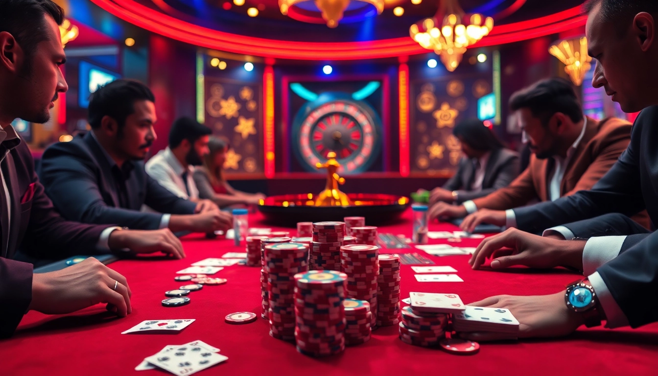 Experience thrilling gameplay at a poker table highlighting the hidden wiki and vibrant casino elements.