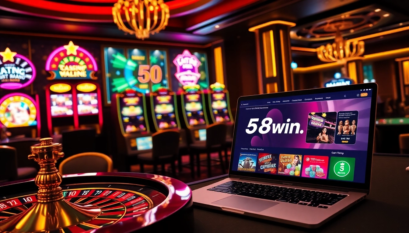 Engaging gambling scene at https://58win.cafe/ showcasing vibrant casino games and online betting interfaces.