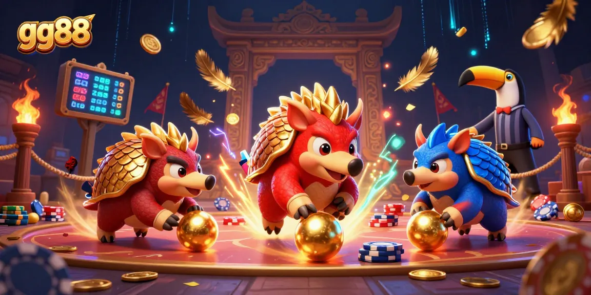 Experience intense gameplay with gg88 using dynamic pangolin characters and vibrant casino elements.