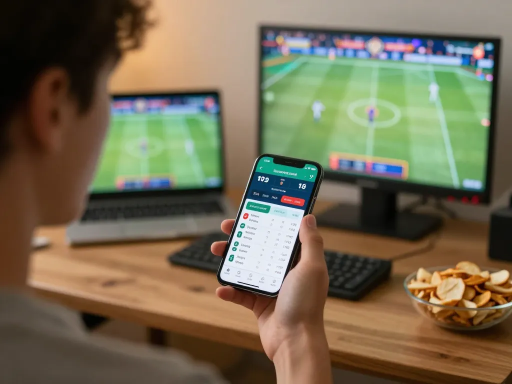 Engaging in real-time sports betting on kuwin app while enjoying a cozy home atmosphere