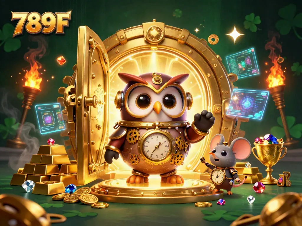 Immerse in 789F's vibrant casino world with a time-traveling owl and treasures galore.