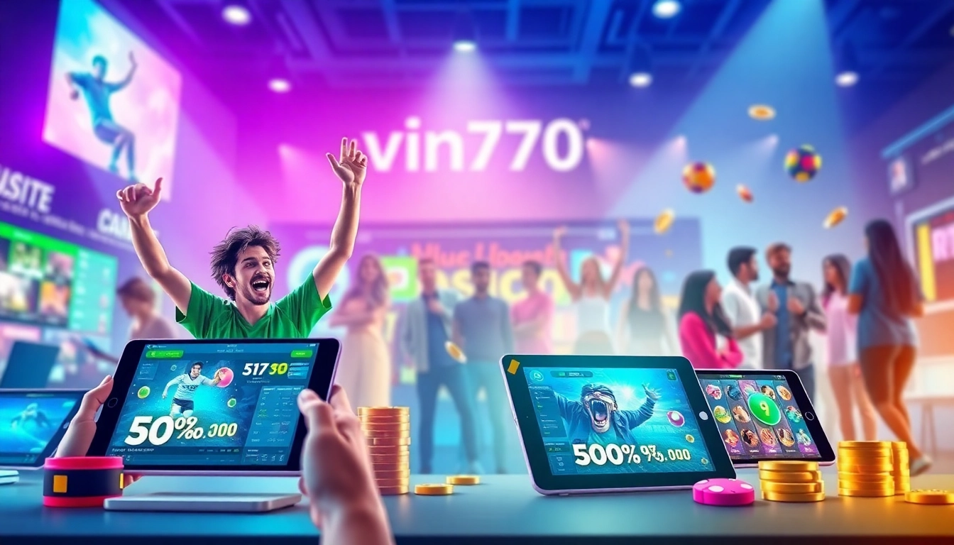 Users engaging on vin777.gb.net, celebrating wins in a vibrant online betting experience.