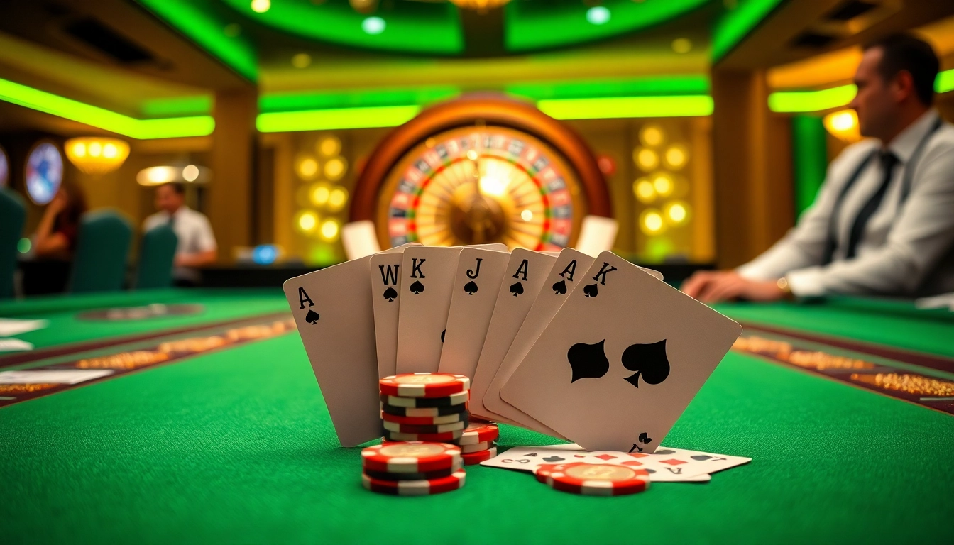 Experience thrilling gameplay at max88 with vibrant casino tables and glamorous poker chips.