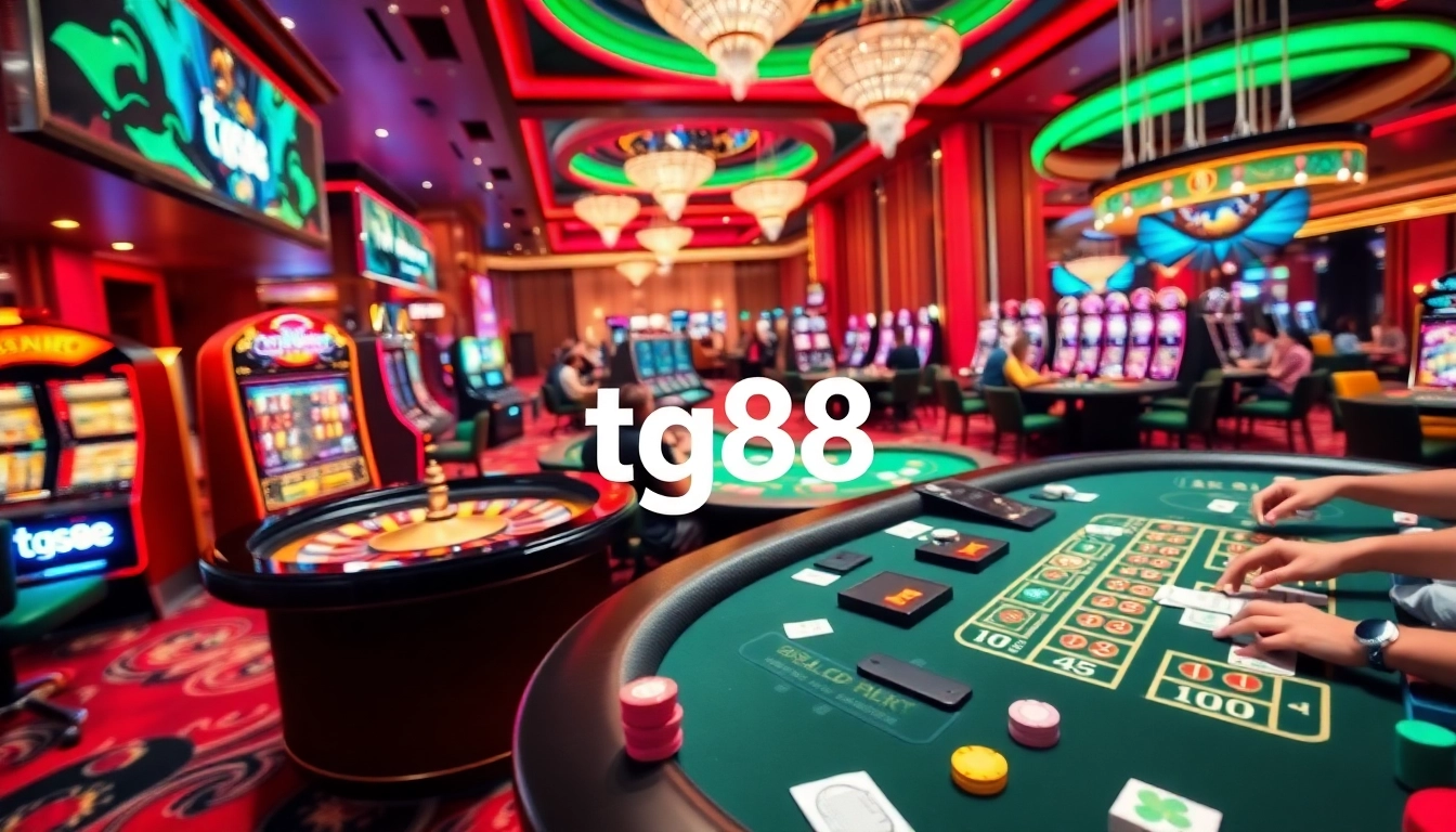 Feel the thrill of winning at tg88 casino with vibrant gaming tables and exciting action.
