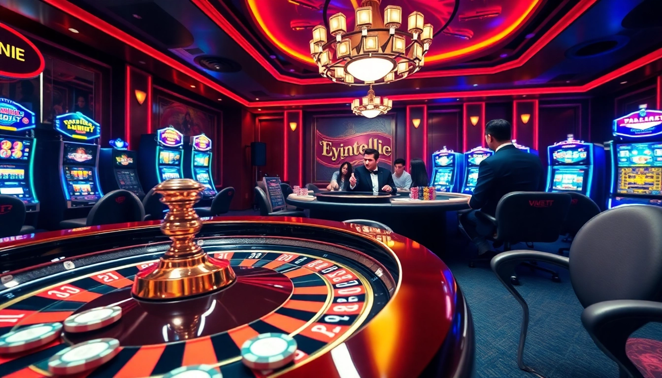 Experience the thrill of gambling at vvjl11 com with an exciting casino atmosphere featuring poker tables and roulette wheels.