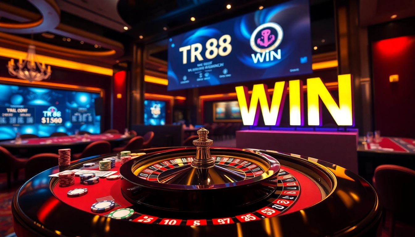 Experience excitement at TR88 Win casino with vibrant table games and roulette action.