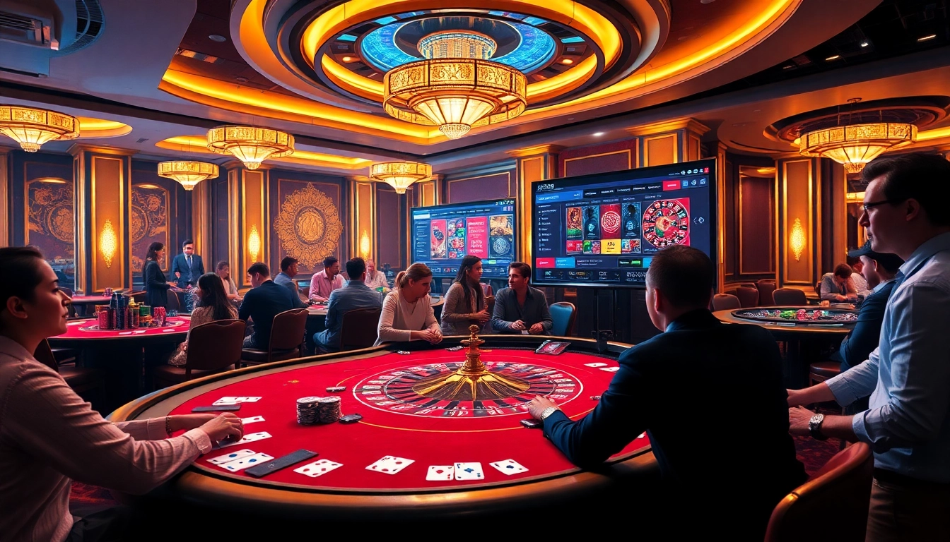 S666 casino features a vibrant atmosphere with players enjoying poker and roulette.