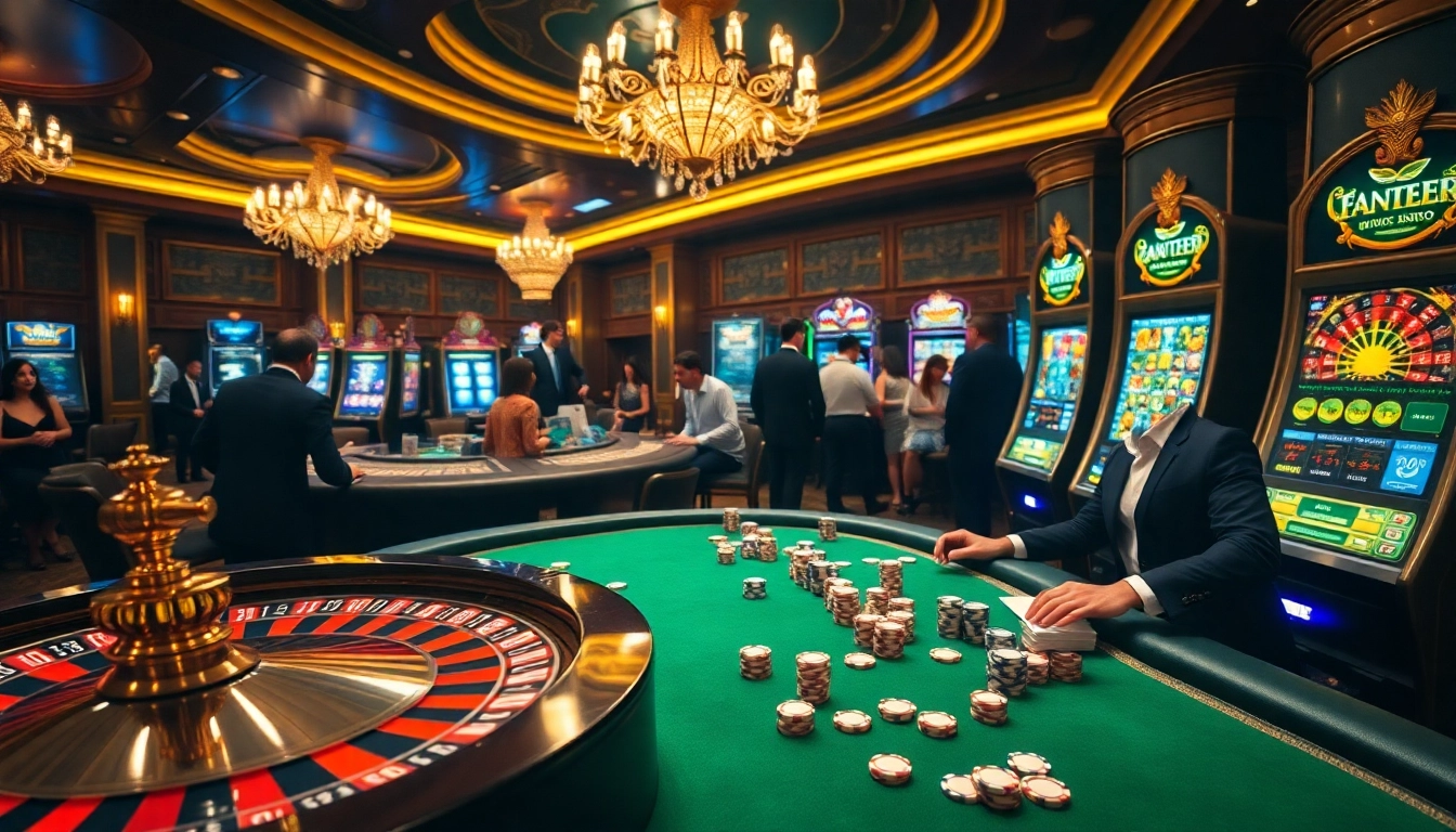 Experience the excitement of RR88 gambling with vibrant casino visuals showcasing roulette and poker activities.