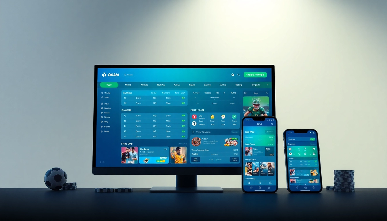 OKATM online betting platform interface showcasing vibrant design and user engagement.