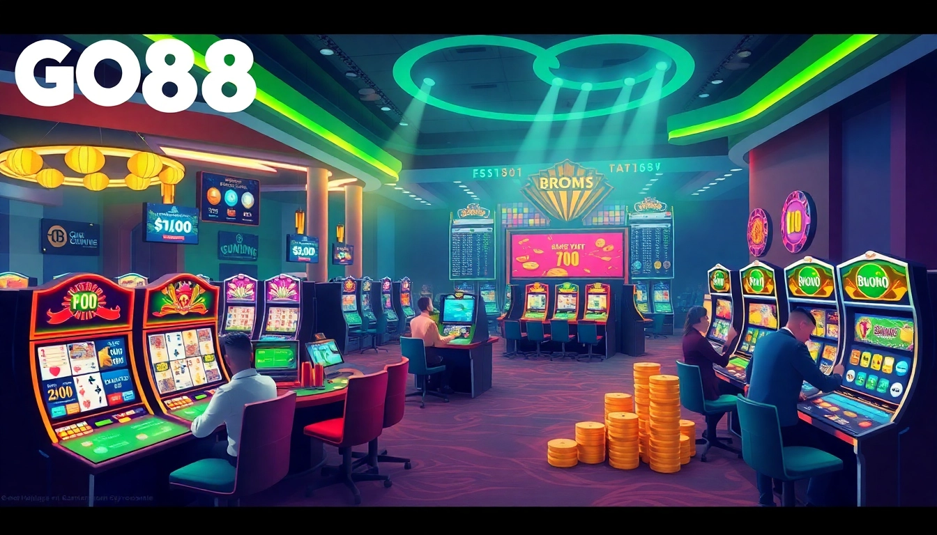 Experience the excitement of online gaming with GO88's vibrant casino environment and various game options.